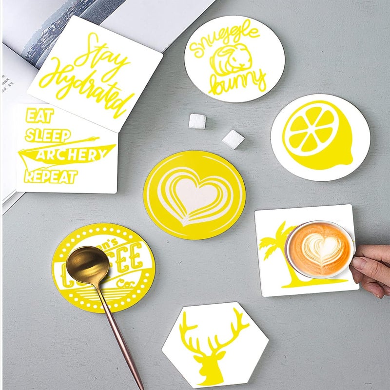 KASYU Infusible Transfer Ink Sheets Bundle for Cricut Mug Press artsupplies,Yellow Infusible Sheets for Sublimation,8Pcs 12x11.9Inch Solid Color Pre-Printed Sublimation - Image 2